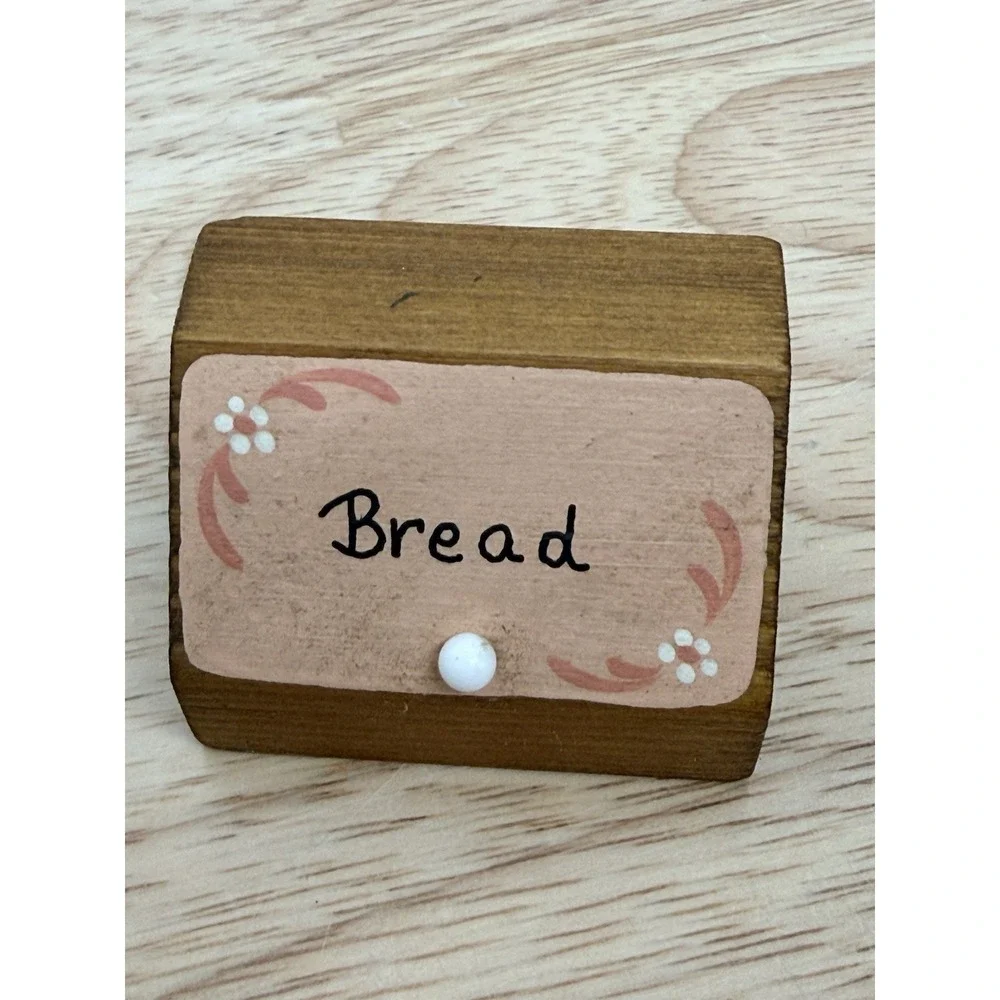 Primitive Miniature Kitchen Decor  Bread Box Rolling Pin Candles‎ Butter Jar #14